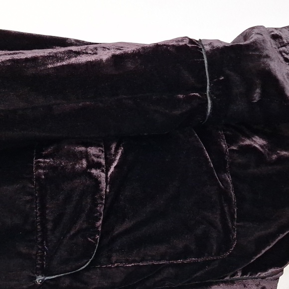 Amaryllis Dark Purple Velvet Romantic Whimsigoth Single Lapel Blazer Jacket XS - Picture 7 of 16